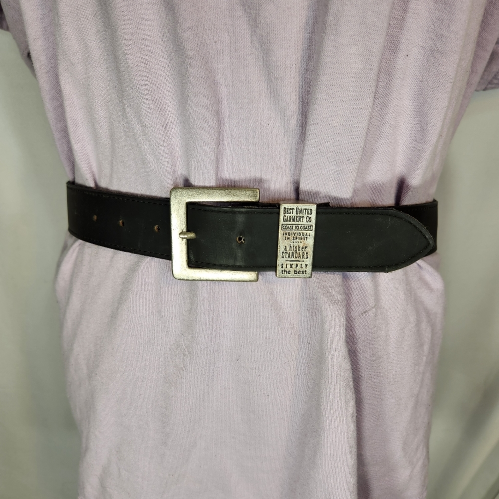 Best United Garment Company Distressed Vinyl Black Belt Size M/L